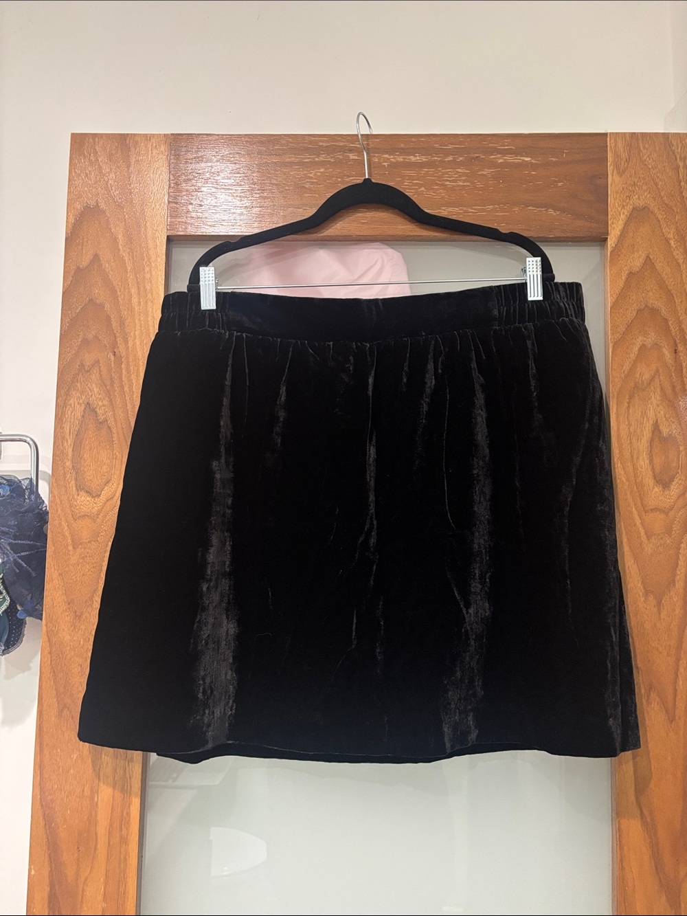 LOFT Black Velvet Mini Skirt